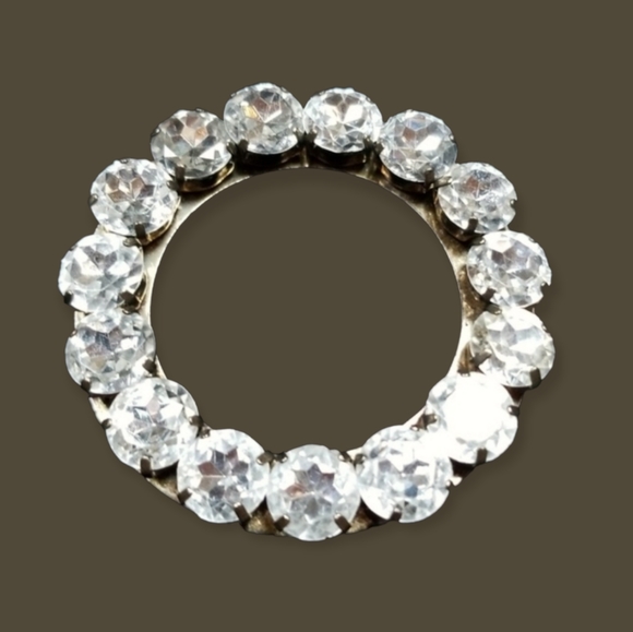 Vintage | Jewelry | Vintage 95s Mid Century Circular Rhinestone Brooch ...